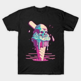 Ice Cream Cone Dessert Sugar Skull T-Shirt